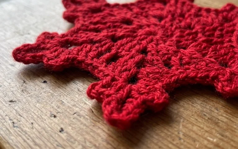 Crochet Christmas Snowflake Ornament - cozyyarnvibes.com
